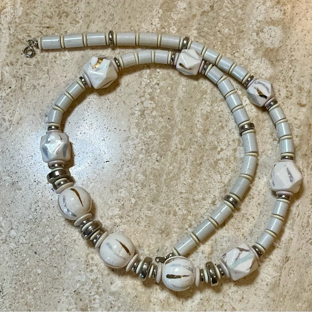 Vintage Japan Ceramic Bead Necklace